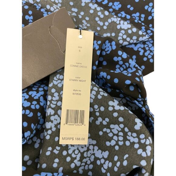 Walter Baker Womens Connie Dress 6 Blue Starry Night Polka Dot W70530 NWT - Picture 4 of 14